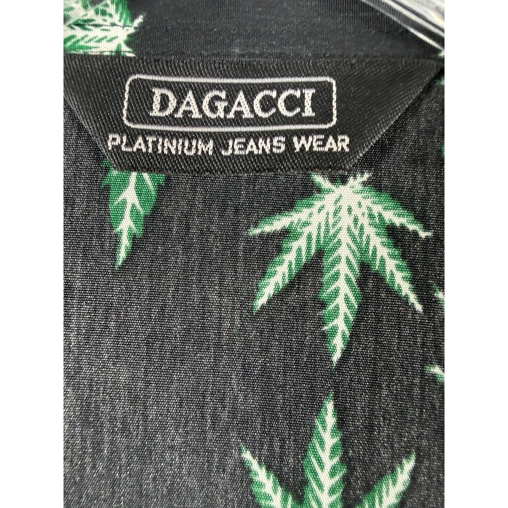 Vintage Y2K Dagacci Weed Marijuana all over print Short Sleeve shirt Mens 3XL - Picture 5 of 6